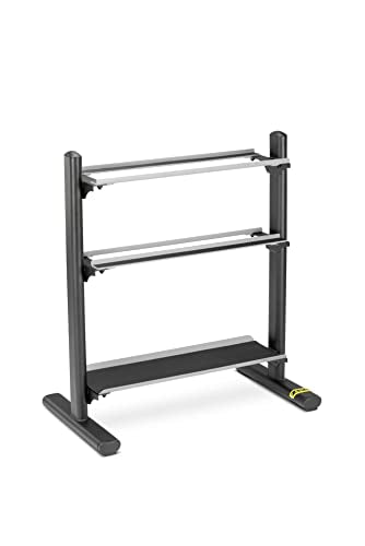 ZIVA Performance 3-Tier Storage Rack - Gym, Home Storage Rack – Steel Oval Tubing – Holds Dumbbells, Wall Balls, Med Balls, Kettlebells, Core Sandbags - Black (Dimensions: H: 118cm, W: 64cm, L: 82cm, Weight: 47kg)