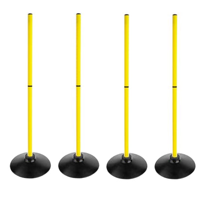 Soccer Agility Poles Set Detachable Sports Trainning Speed Pole Slalom Poles with Rubber Base Sport Traning Equipment - color: Pack of 4, style: 3.3 FT
