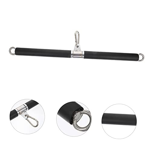 Kisangel 1Pc Bearing Ring Short Tie Rod for Weight Machines Straight Pulling Accessory for Back Triceps Shoulders Strength Training Compatible with Cable and Home Gym Equipment