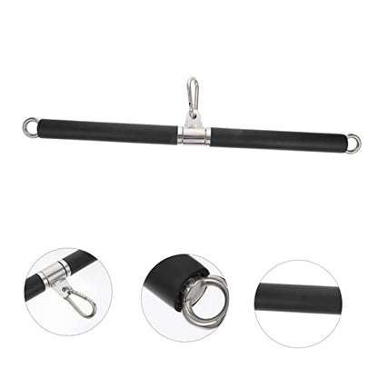 Kisangel 1Pc Bearing Ring Short Tie Rod for Weight Machines Straight Pulling Accessory for Back Triceps Shoulders Strength Training Compatible with Cable and Home Gym Equipment