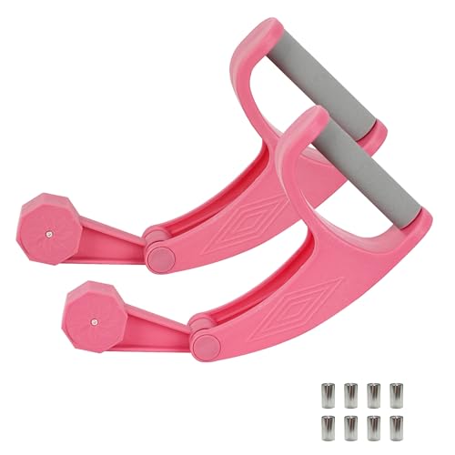 Ropeless Battle Ropes Full Body HIIT Exercise Equipment, 2pcs, Pink | Men Women Training Rope Fitness Accessories, for Home Gym Travel, Rubber Handle Cordless Arm Trainer, Weight Adjustable
