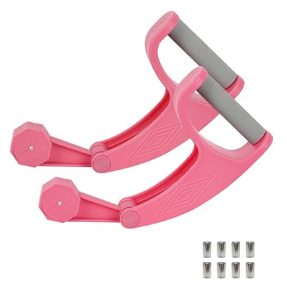 Ropeless Battle Ropes Full Body HIIT Exercise Equipment, 2pcs, Pink | Men Women Training Rope Fitness Accessories, for Home Gym Travel, Rubber Handle Cordless Arm Trainer, Weight Adjustable