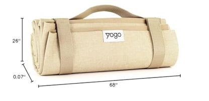 Yogo Ultralight Folding Travel Yoga Mat with Attached Straps, FSC®-Certified Plant Rubber, Sticky Grip, Non-Slip, Best Travel Yoga Mat®