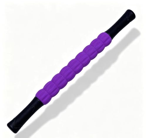Muscle Roller Stick - A Full-Body Massage Roller that Can Relieve Muscle Soreness, Cramps and Tension After Exercise. It is a Handheld Physical Therapy and Recovery Tool（Black and Purple） - color: Purple