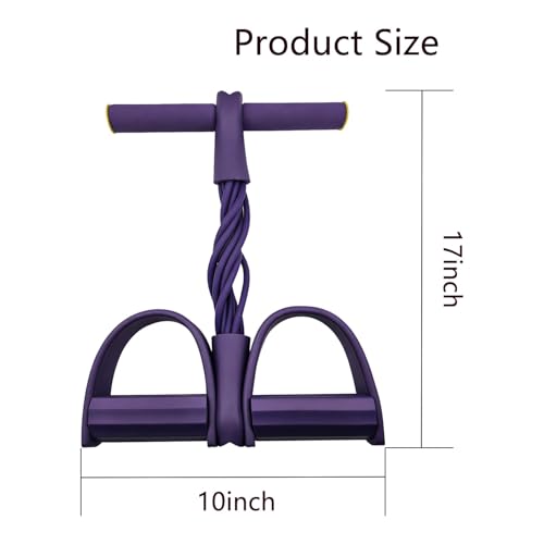Pedal Resistance Band with Handle, 8-Tube Foot Resistance Bands with Handles, Portable Foot Pedal Resistance Band, Fitness Resistance Bands with Foot Pedals for Abs, Arms, Legs, Sit Up Home Workout