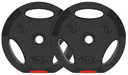Signature Fitness Vinyl Standard Plate Weight Plate for Strength Training and Weightlifting, Multiple Sizes