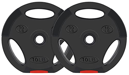 Signature Fitness Vinyl Standard Plate Weight Plate for Strength Training and Weightlifting, Multiple Sizes