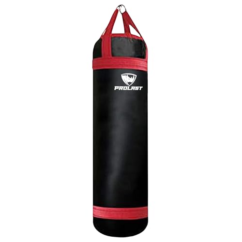 4 ft 80lb Heavy Boxing Punching Bag, Muay Thai, MMA, Strength Training Equipment, Hanging, Unfilled, Rhino Logo, Two Tone, Red