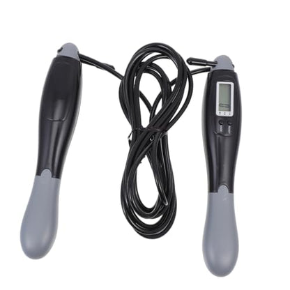 BESPORTBLE Creative Electronic Counting Skipping Rope for Outdoor Fitness Sturdy Steel Wire Design Rapid Digital Counter Black-grey Long Rope for Adult Cardio Training