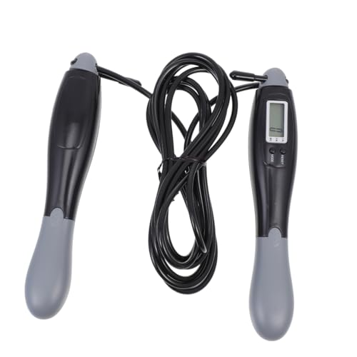 BESPORTBLE Creative Electronic Counting Skipping Rope for Outdoor Fitness Sturdy Steel Wire Design Rapid Digital Counter Black-grey Long Rope for Adult Cardio Training