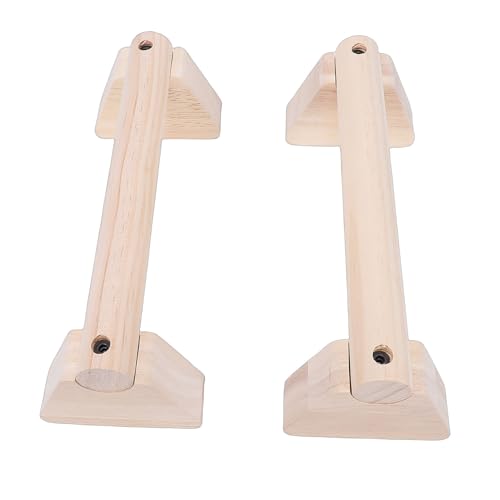 Focket Wood Push Up Bars, Adjustable Width Sturdy Parallettes Bars, Handstand Trainer with Non Slip Base and Grip Pads for Home Fitness Strength Training Workout - size: 25cm