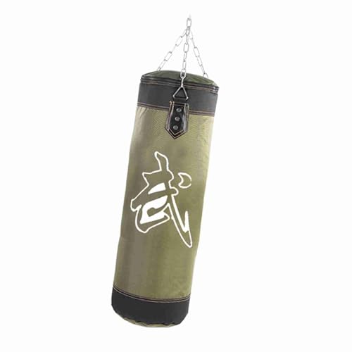 Heavy Punching Bag,Training Boxing Bag with Chain for Adults Men Women(Empty) - color: Green, size: 60cm