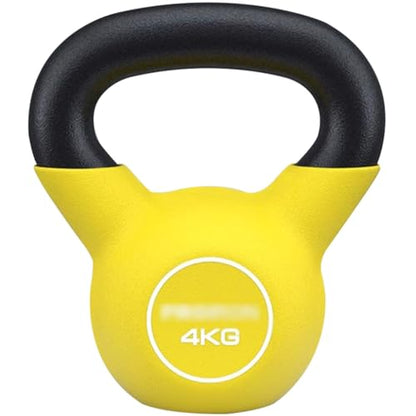 Kettlebell Weights Women Professional Fitness Kettle Bells, Household Sports Dip Molding Cast Iron Kettle Ball, Frosted Non-Slip Handle(Yellow-4kg)