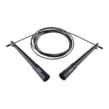Spalding - Large Handle Speed Jump Rope, Adjustable 9 ft PVC Skipping Rope, Non-Slip Contoured Grip, Cardio Fitness Training Rope for Home & Gym (Black)