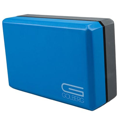 Golberg Foam Yoga Block – For Fitness, High Intensity Support and Improving Strength or Flexibility Pink/Green/Dark Green/Purple/Blue – 1/2/4 Pack - color: 2 Pack - Blue/Gray Split