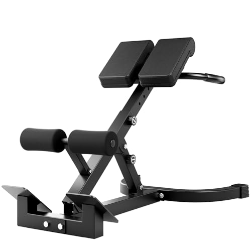 Hyper Back Extension Roman Chair 440LBS Angle & Height Adjustable Bench for Glutes, Hamstrings & Lower Back, Multi-Functional Foldable Full Body Workout for Home Gym