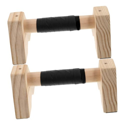 Wooden Push up Bars Parallettes Pushup Stands Beech Wood Non-slip Base Push up Handles for Men Women Home Gym Calisthenics Strength Training Equipment
