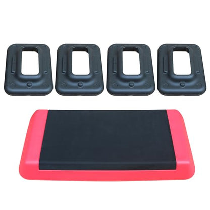 Aerobic Step Platform 30" × 14" Height Adjustable Workout Step for Fitness Strength Training with Risers Exercise Platform for Home Gym