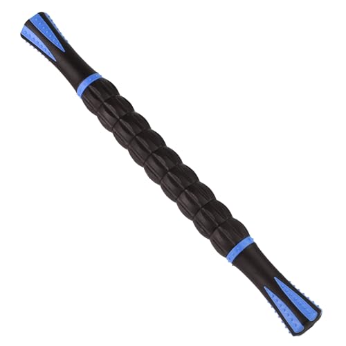 Massage Roller Stick,Muscle Roller Stick for Athletes,Liposuction Massage Roller for Lymphatic Drainage, for Relief Muscle Soreness, Trigger Points, Help Runner Legs, Back Recovery - color: Blue & Black
