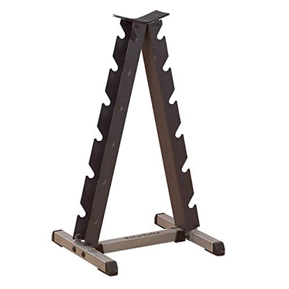 Body-Solid (GDR44B) Vertical Dumbbell Rack - Compact 6 Pair Hex Weight Stand for Home Gym - Heavy-Duty Steel Storage Rack