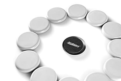 Super Sliders 2 1/2" Round Reusable Furniture Sliders- Easily Move Small to Medium Sized Items Across Carpet 8 Pack Gray