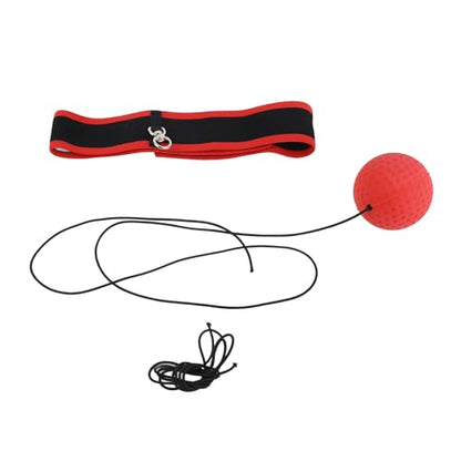 Boxing Reflex Ball, Bouncy Boxing Head Ball, Rubber Reflex Training Balls with Adjustable Black Headband for Speed and Hand Eye Coordination Training, Red Balls, 90g
