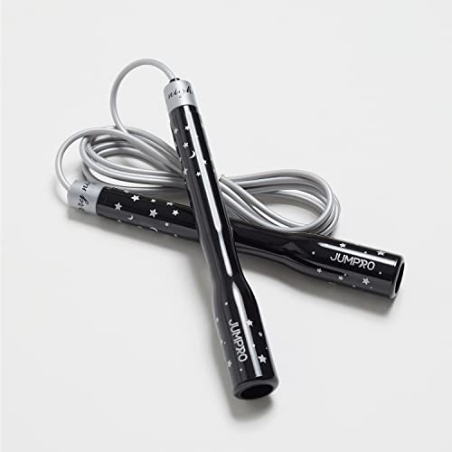 Skipping Jump Rope for Fitness Workout - Light Weight, Adjustable, Tangle Free, Excellent line control for Cardio Boxing, CrossFit, Training Exercise All Ages and Gender ( Special Luxury, KA-220, Made in Korea) - color: Starry Night Silver