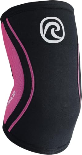 Rehband Elbow 5mm Compression Sleeve, Neoprene Elbow Sleeves for Weightlifting, Anatomical Design, Non-Slip & Close Fitting, Elbow Support Unisex, Colour:Black/Pink, Size:Small - color: Black/Pink - 1 Piece, size: Small