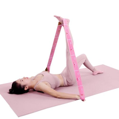 Extra-Wide Yoga Stretch Straps with 11 Loops - Adjustable & Reinforced Stretching Bands for Pilates, Dance, Gymnastics & Physical Therapy, Premium Home Training Equipment