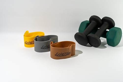 3 Pack Resistance Bands Set - Gold/Silver/Bronze Power Bands for Workouts, Exercise, Strength Training, Pull Up Assist, Physical Therapy & Home Gym - Fitness Bands by GolgiStim