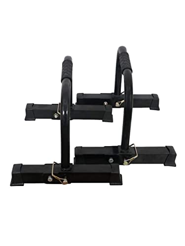 Generic Parallettes Push Up Bar Stand, Folding Fitness Stand Metal for Gym and Home Exercise (Black)