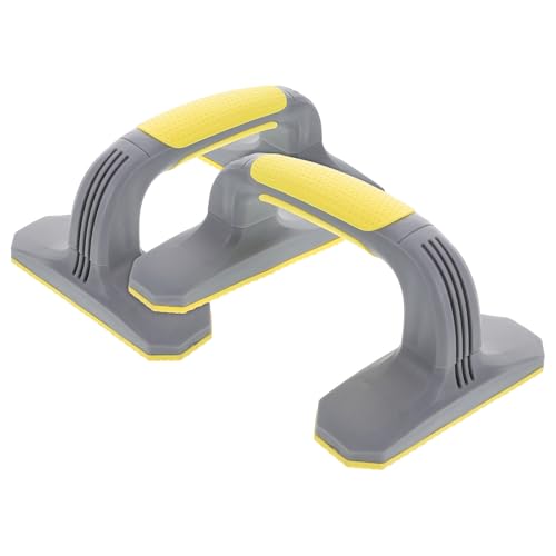 Abaodam 2pcs Push up Bars for Floor Non-slip Plastic Pushup Handles Stands Fitness Equipment Home Workout Strength Training Gym Accessories Gray Yellow