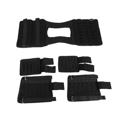 Adjustable Weight Vest, 15kg 35kg Loading Capacity with 32 Sand Pouches Thicken Shoulder Straps for Strength Training Weight Loss Muscle Building
