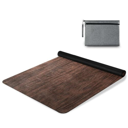 YETTASBIN Brown Solid Wood Yoga Mat for Women Men, Non Slip Exercise Mat Portable Travel Workout Mat with Storage Bag for Home Yoga, Pilates, Fitness 71x 26 Inch