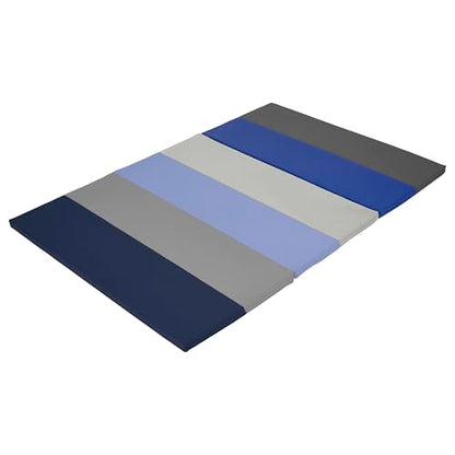 Factory Direct Partners SoftScape 4ft x 6ft Runway Tumbling Mat - Soft, Sturdy Foam, 3-Fold Exercise Mat - color: Navy/Powder Blue, size: 4 FT x 6 FT