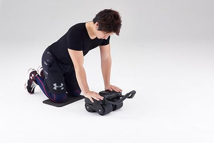 DANNO D7091 Ab Roller, AB Roller, Elbow Support, 4 Wheels, Auto Return, Quiet, Muscle Training, Beginner/Advanced, Men/Women, Exercise Wheel, Easy Assembly