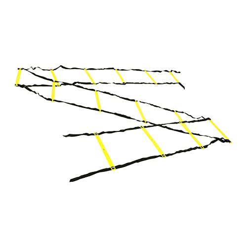 7M 14 Rung Fixed Agility Speed Ladder, Training Ladder for Soccer Football Fitness, Adjustable Length PP Agility Ladder with Non - Slip Design for Athletes and Coaches - color: Yellow