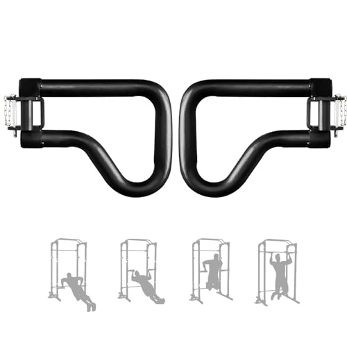 Yes4All 500 LBS Capacity - Dip Bars for 2x2 with 1" Hole Power Cage, Squat Rack Attachments - Multi-Grip Handles Dip Attachment for Dips, Pull Up, Push-up