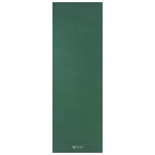 Gaiam Essentials 1/4" Thin (6mm) Yoga & Pilates, Fitness & Exercise Mat with Easy-Cinch Carrier Strap Cusion Support For Fitness and Gym Workouts
