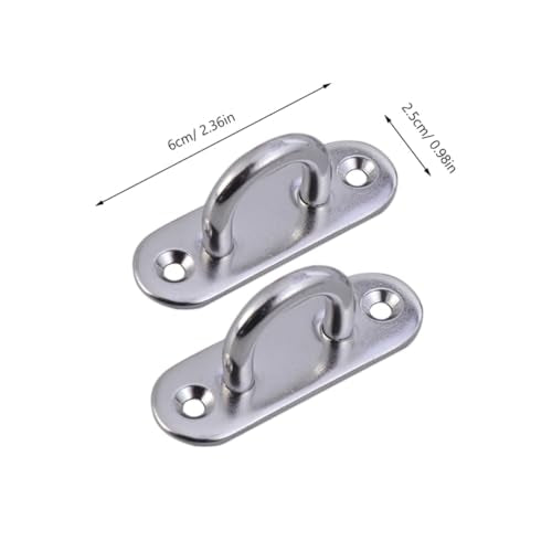 2Pcs Silver Stainless Steel Ceiling Wall Mount Brackets for Suspension Trainers with Hooks Heavy Duty Anchor Mounts for Hammock Installation and Home Gym Wall Anchors Supports Up