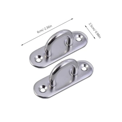 2Pcs Silver Stainless Steel Ceiling Wall Mount Brackets for Suspension Trainers with Hooks Heavy Duty Anchor Mounts for Hammock Installation and Home Gym Wall Anchors Supports Up