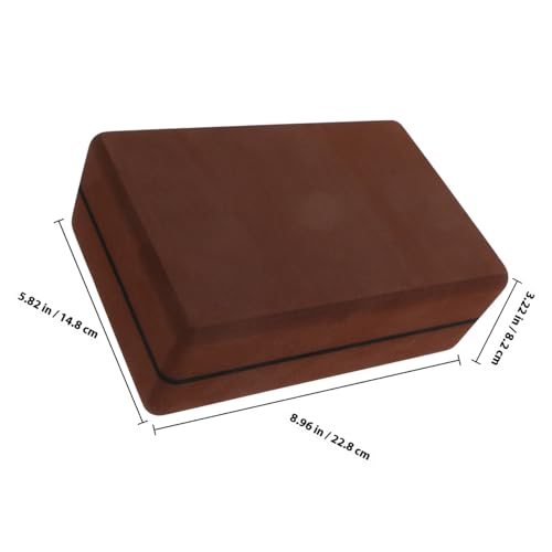 Thickened Non-slip Yoga Block for Pilates and Fitness High Density Foam Brick for Stability Flexibility and Balance Support in Exercise and Meditation Easy to Clean Brown Yoga