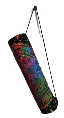 INDIAN CRAFT CASTLE ICC Yoga Mat Bag Carrier Full-Zip Exercise Yoga Mat Carry Bag for Women Men with Multi-Functional Storage Pockets and Adjustable Shoulder Strap 26X6 Inches - style: Zodiac Multi