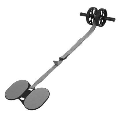 Abdominal Roller Wheel with Knee Pad, Dual Wheel Abdominal Exercise with Automatic Rebound Pull Strap, Non Slip Handles for Men Women Home Gym Core Training