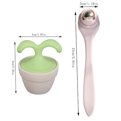 2 Pack Eye Cream Applicator Wand Stick Small Face Roller Eye Serum Applicator Massager Eyes Care Stick Cooling Therapy Ice Globes for Facial Moisturizer Under Eyes Brightener Reduce Puffiness