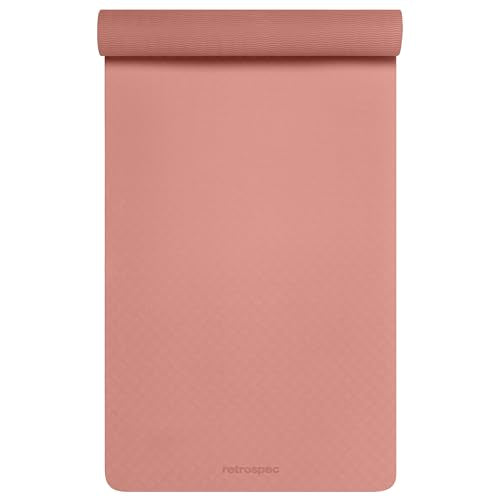Retrospec Zuma Yoga Mat 6mm Thick Non-Slip TPE Exercise Mat | Cushioned Workout Mat for Yoga Pilates and Home Stretching | 72 x 24 with Carrying Strap