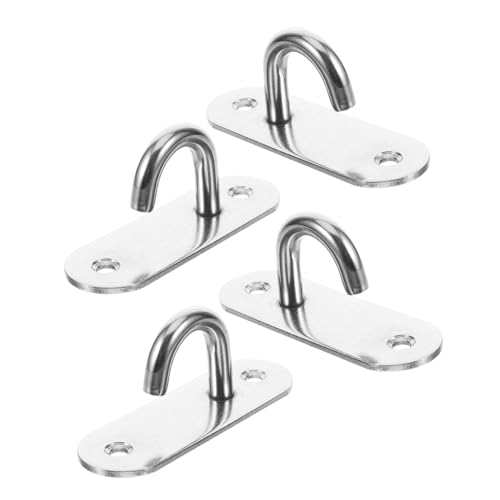 WOONEKY 4pcs Resistance Band Wall Anchors Stainless Steel Hook Set for Home Gym Workout Band Mounts Yoga Exercise Strap Wall-Mounted Anchor Points