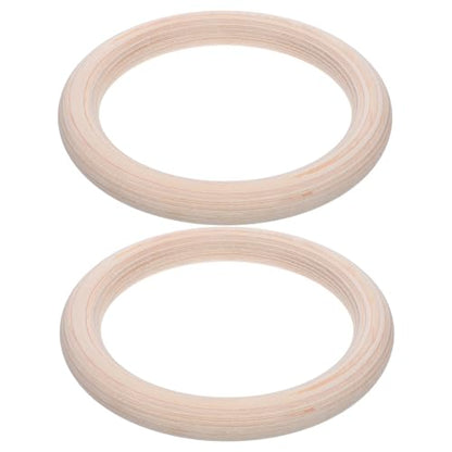 Homoyoyo Wooden Gymnastic Rings 2pcs with Straps for Full Body Calisthenics Fitness Workout Home Gym Equipment Pull up Rings for Strength Training