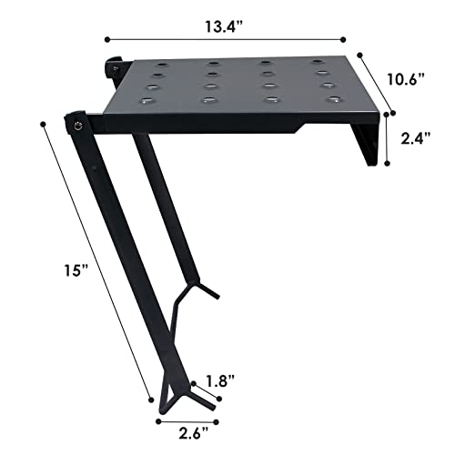 Ladder Platform, 400 lbs Capacity Ladder Step & Work Platform - Heavy Duty Anti-Slip Extension Ladder Standing Surface & Tool Tray, Stable Safety Attachment for Painting & Repairing (Black)
