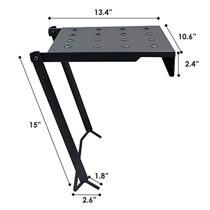 Ladder Platform, 400 lbs Capacity Ladder Step & Work Platform - Heavy Duty Anti-Slip Extension Ladder Standing Surface & Tool Tray, Stable Safety Attachment for Painting & Repairing (Black)